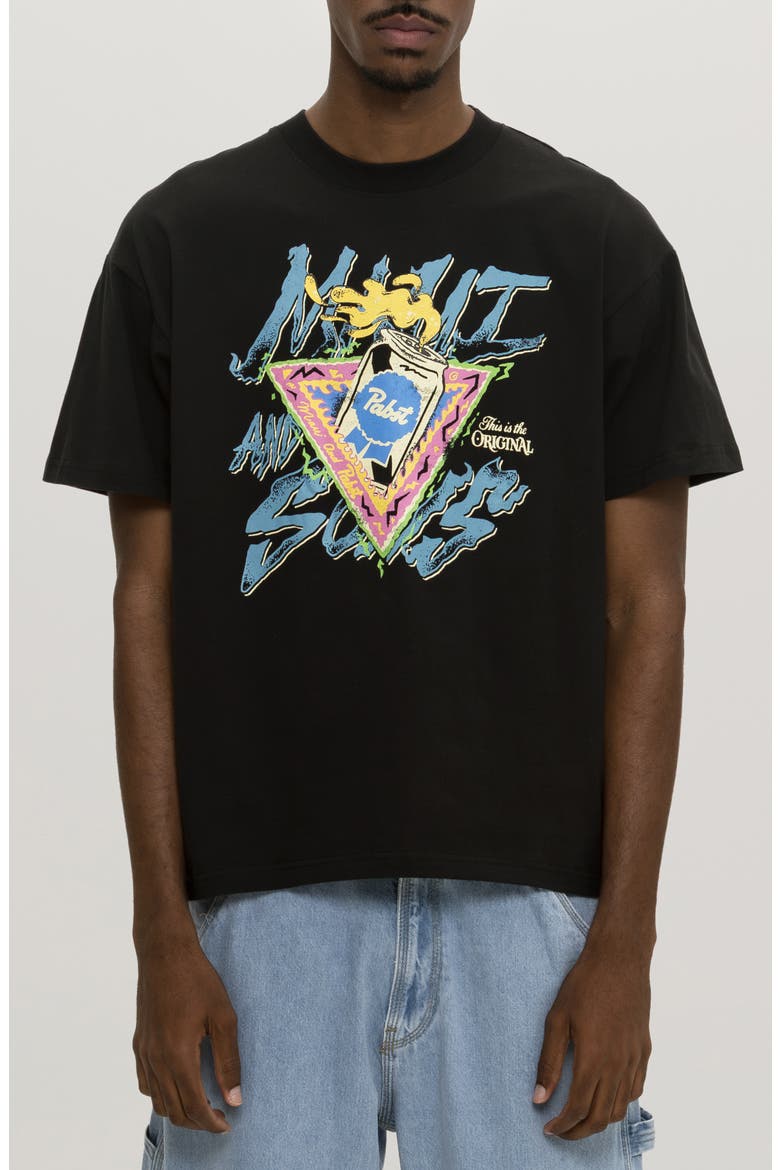 x Pabst Blue Ribbon Rad Graphic T-Shirt, Main, color, BLACK