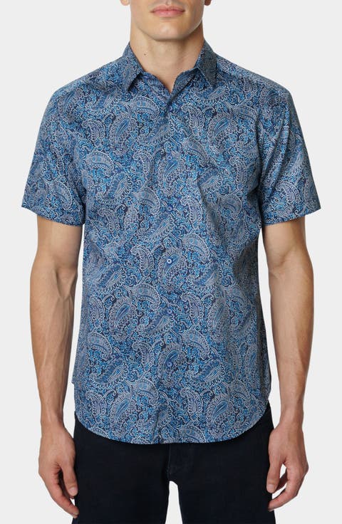 Paisley Print Button-Up Shirt