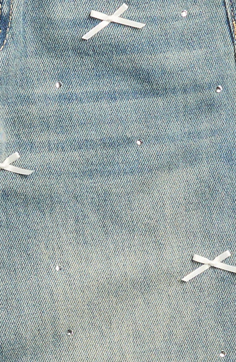 Vintage Havana Kids' Bow Rhinestone Wide Leg Jeans, Alternate, color,