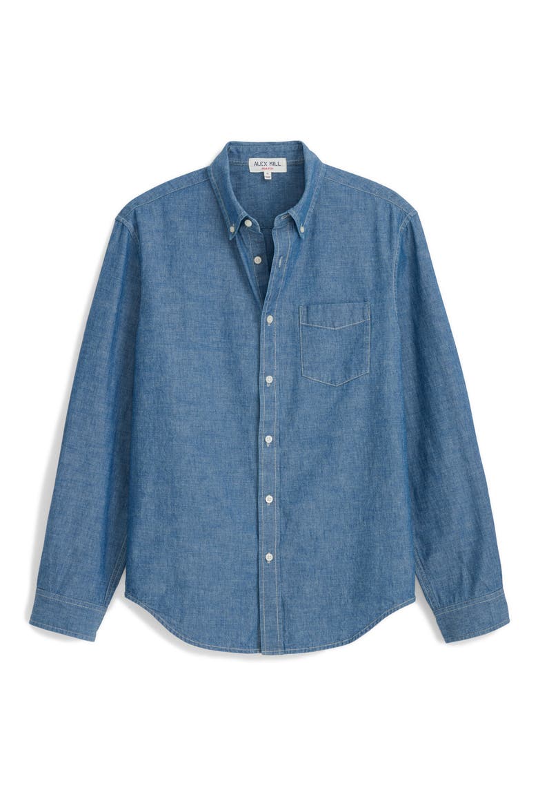 Mill Washed Chambray Button-Down Shirt, Alternate, color, CHAMBRAY RINSE WASH