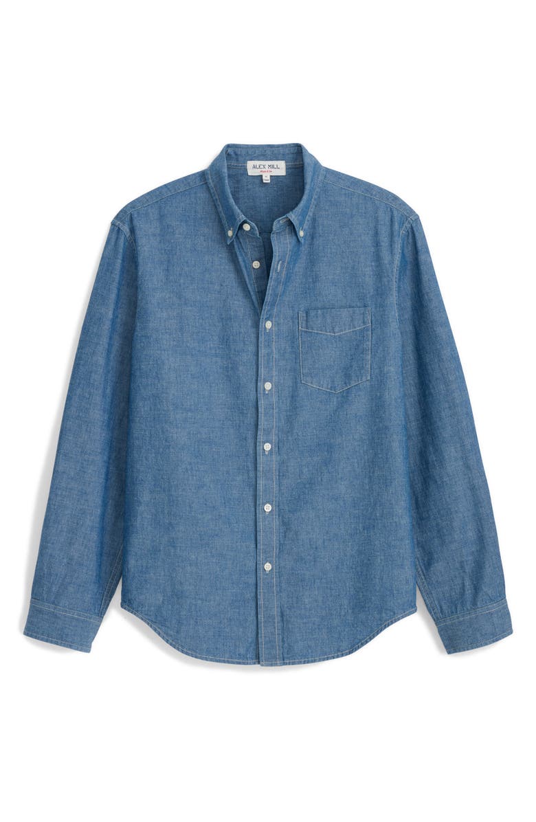 Alex Mill Mill Washed Chambray Button-Down Shirt, Alternate, color, Chambray Rinse Wash