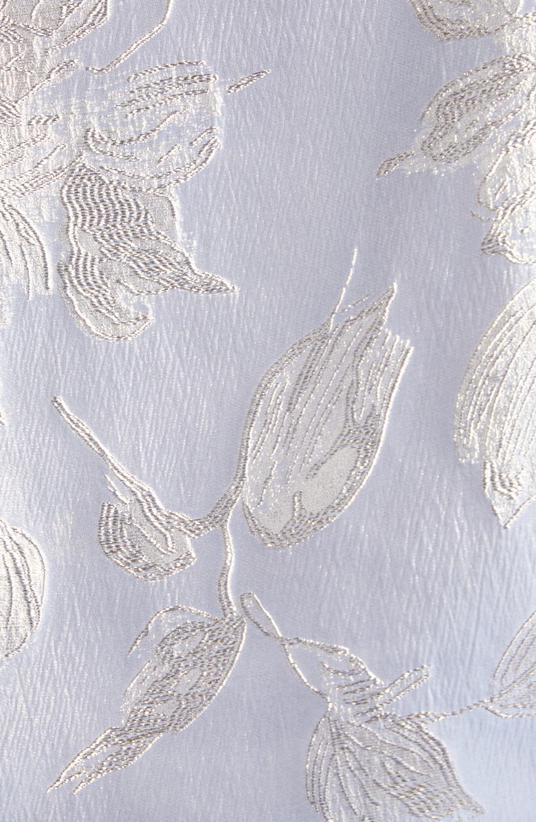 ST. JOHN Sharon Floral Jacquard Button-Up Shirt, Alternate, color, Blue Lagoon