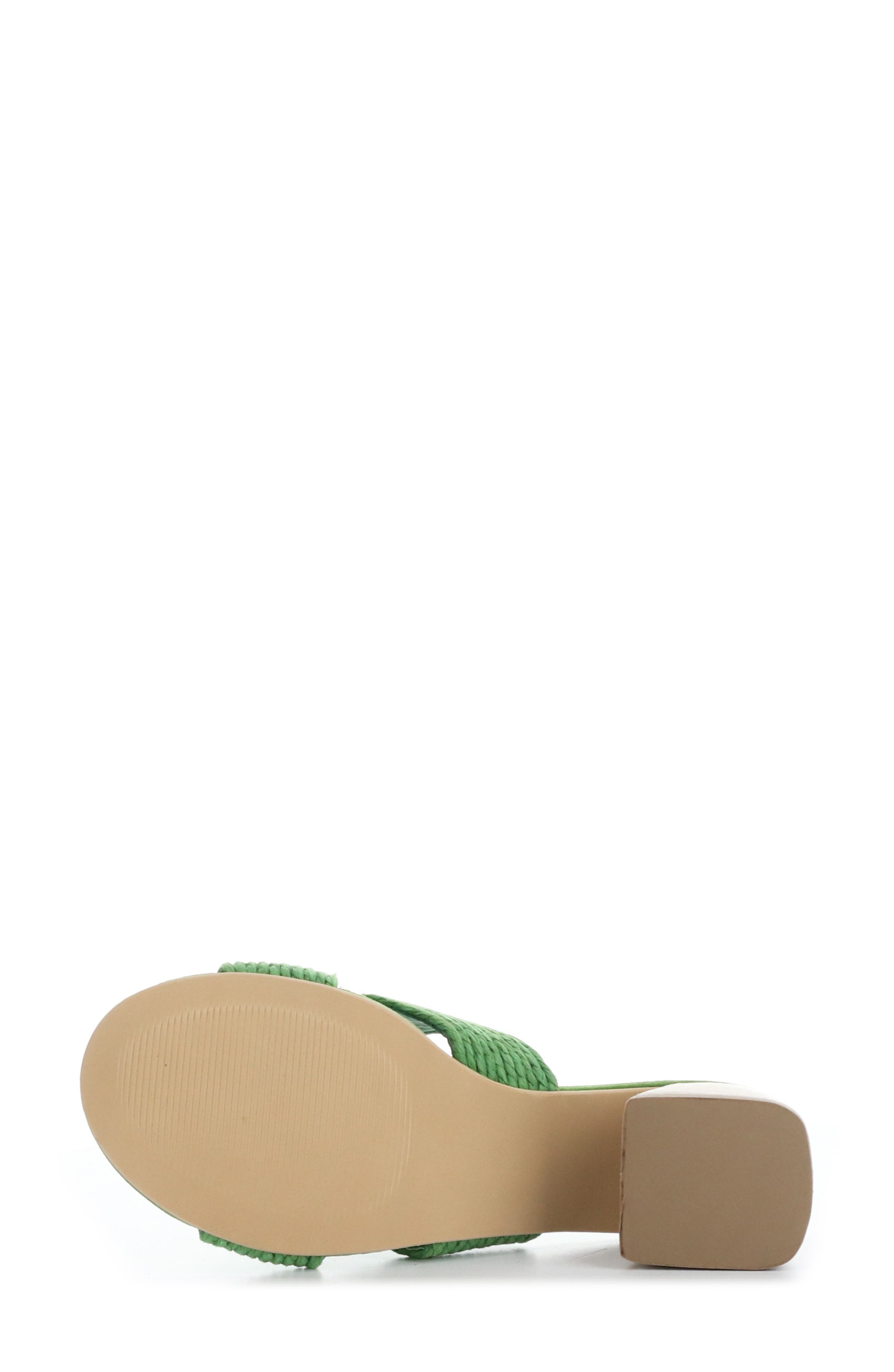 Bos. & Co. Gessa Block Heel Slide Sandal, Alternate, color, Green Rafia/Suede
