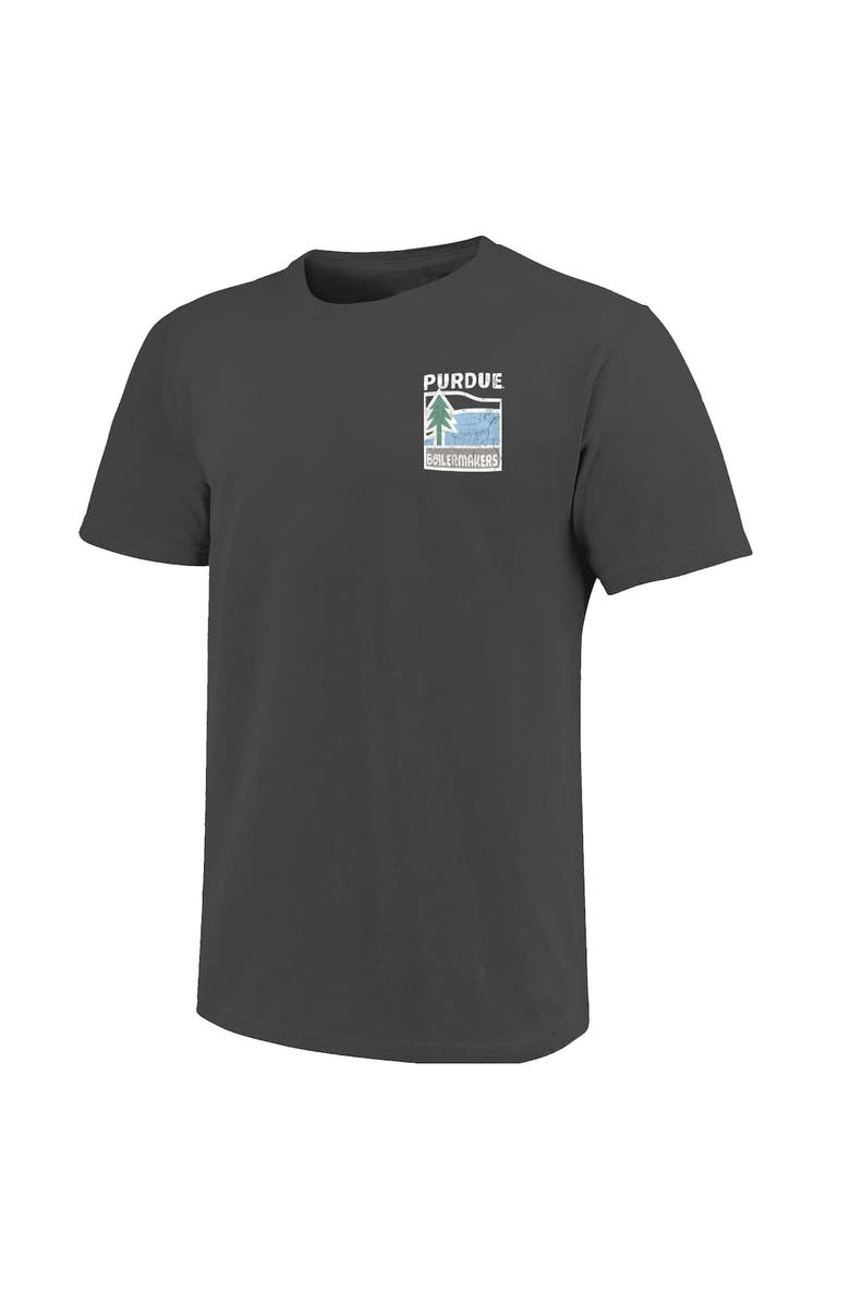 IMAGE ONE Men's  Graphite Purdue Boilermakers Comfort Colors Minimal Vista Distressed Graphics T-Shirt, Alternate, color, Graphite
