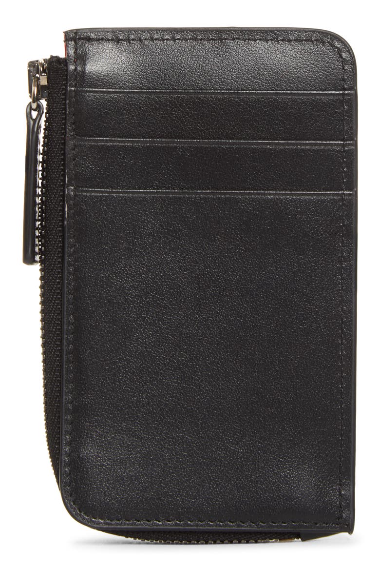 Canopy Zip Leather Card Holder, Alternate, color, BK01 - BLACK