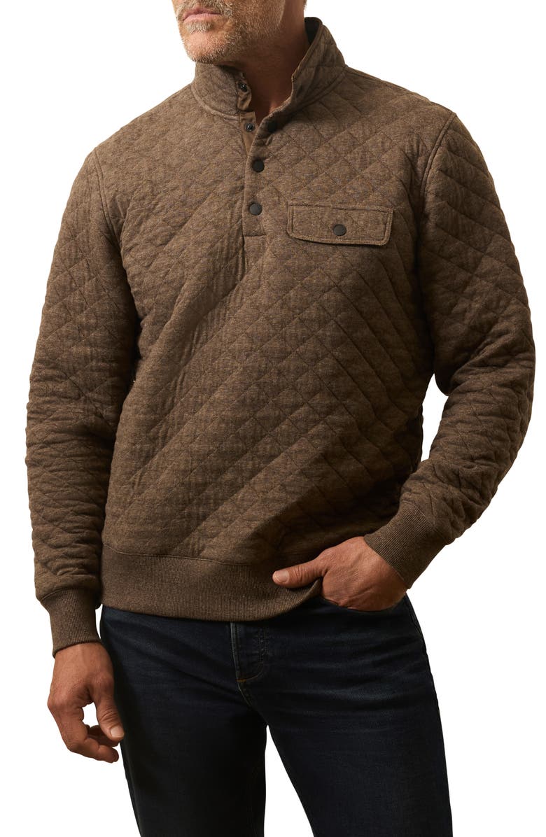 Faherty Brand Epic Quilted Fleece Pullover, Main, color, Mountain Branch Heather