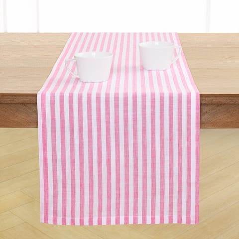 Linen Table Runner for Dining Table, Holiday and Everyday Table Decor - Amalfi Stripe