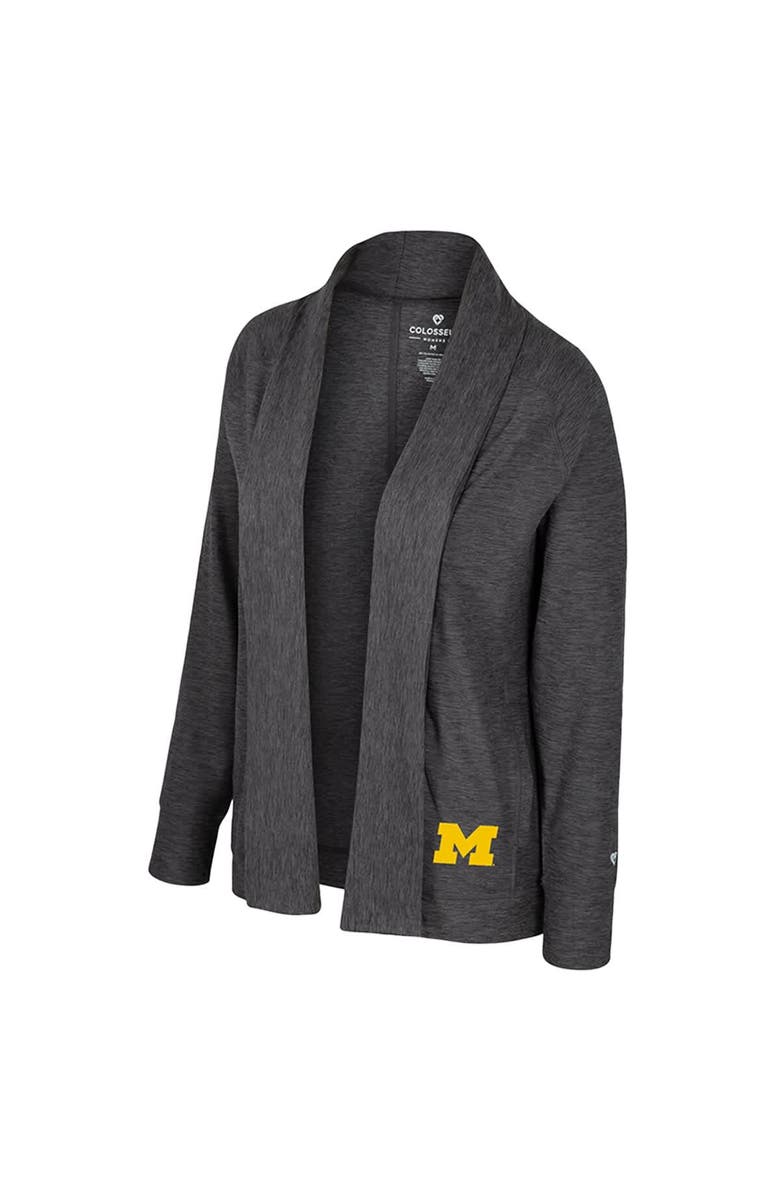 COLOSSEUM Women's Colosseum  Charcoal Michigan Wolverines Dash Cardigan, Alternate, color, Charcoal