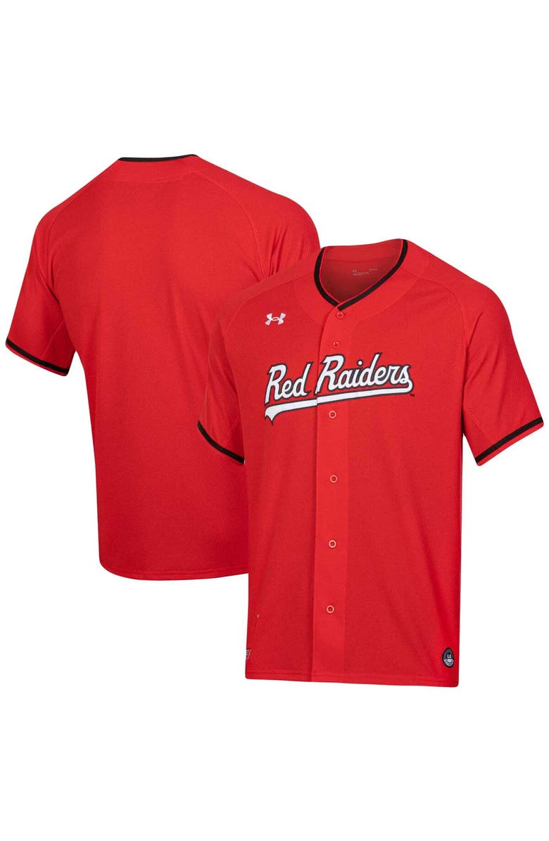 Under Armour Men's Under Armour Red Texas Tech Red Raiders Softball V-Neck Jersey, Alternate, color, Red