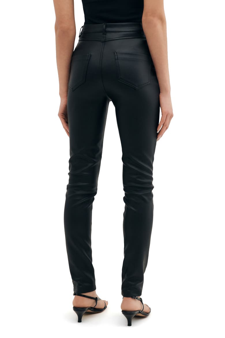 Santiago Faux Leather High Waist Pants, Alternate, color, BLACK