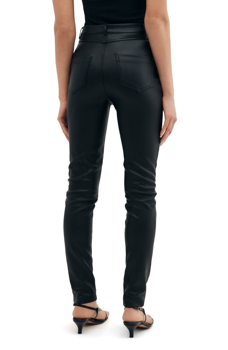 Two Lines by Marcella Santiago Faux Leather High Waist Pants, Alternate, color, Black