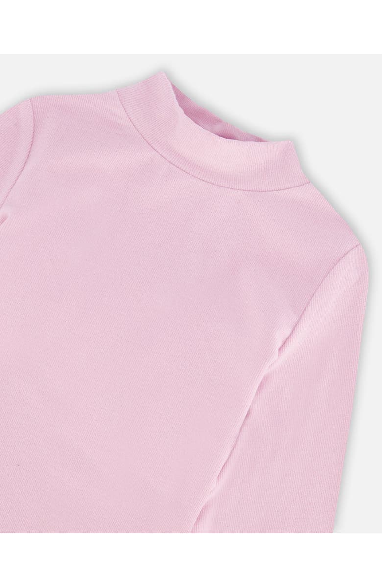 Deux par Deux Little Girl's Super Soft Brushed Mock Neck Top Pink Lavender, Alternate, color, 