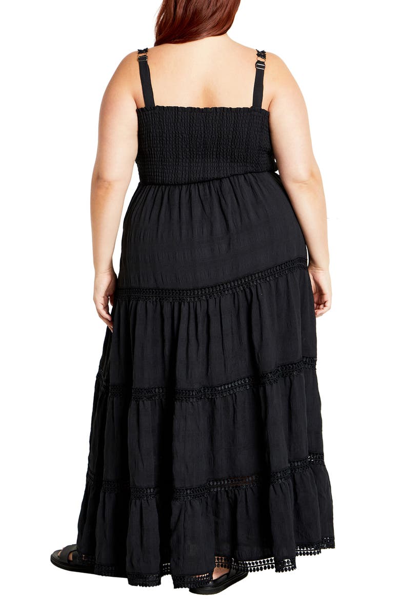 Dakota Tiered Maxi Sundress, Alternate, color, BLACK