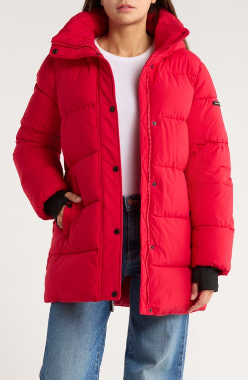 Bcbgeneration Water Resistant Hooded Puffer Jacket In Red