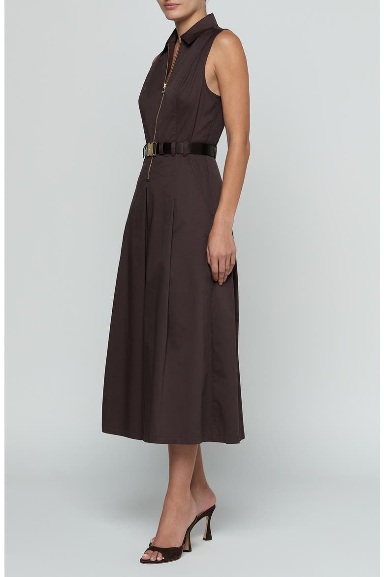 Kolton Sleeveless Zip Front Midi Dress, Alternate, color, DARK JAVA