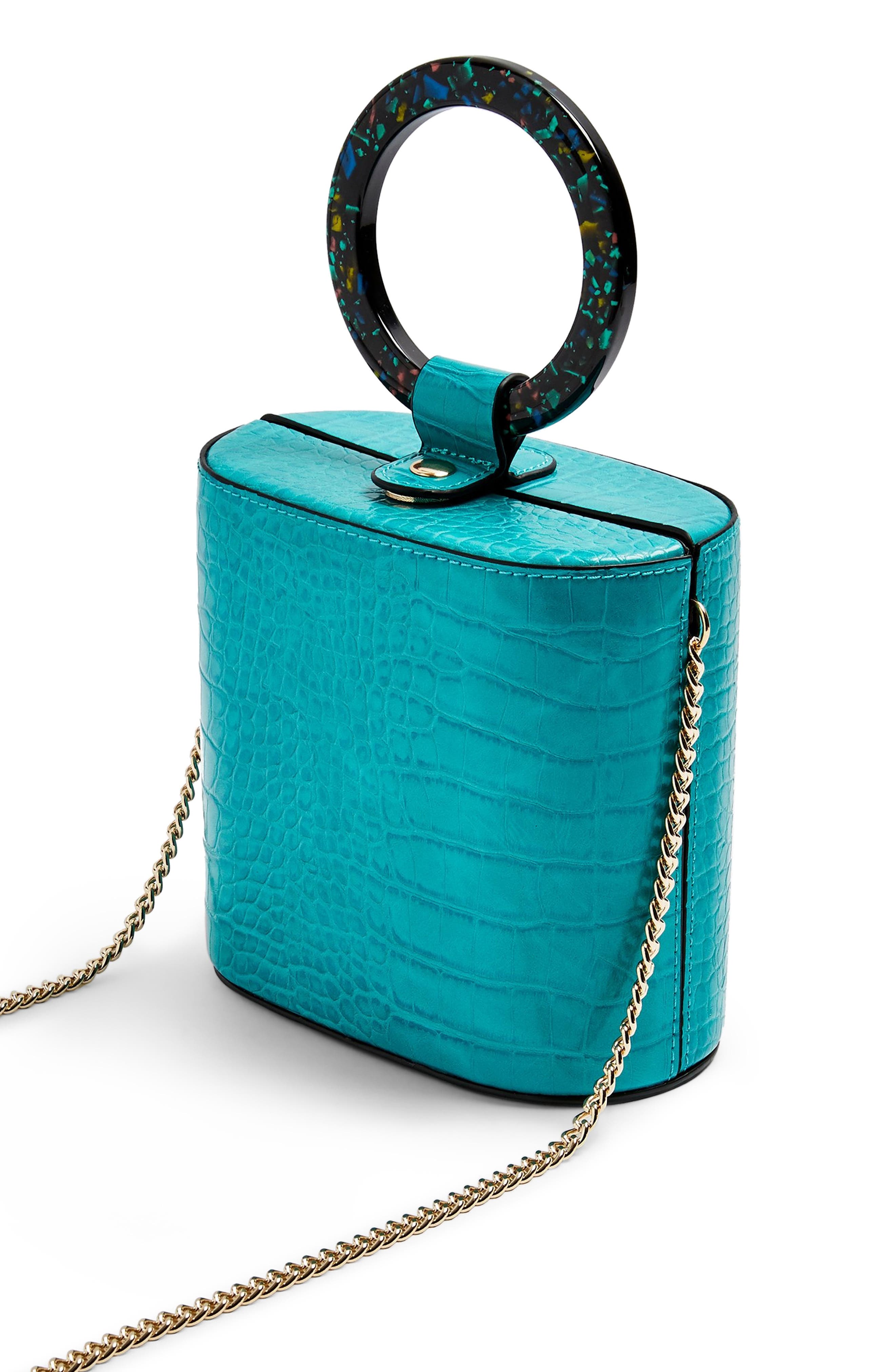 Gaze Crocodile Grab Bag, Alternate, color, TURQUOISE