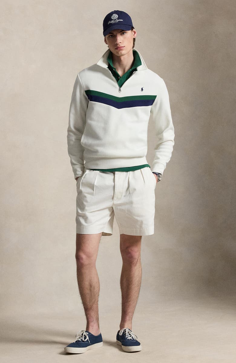 Polo Ralph Lauren Double Knit Quarter Zip Sweatshirt, Alternate, color, White