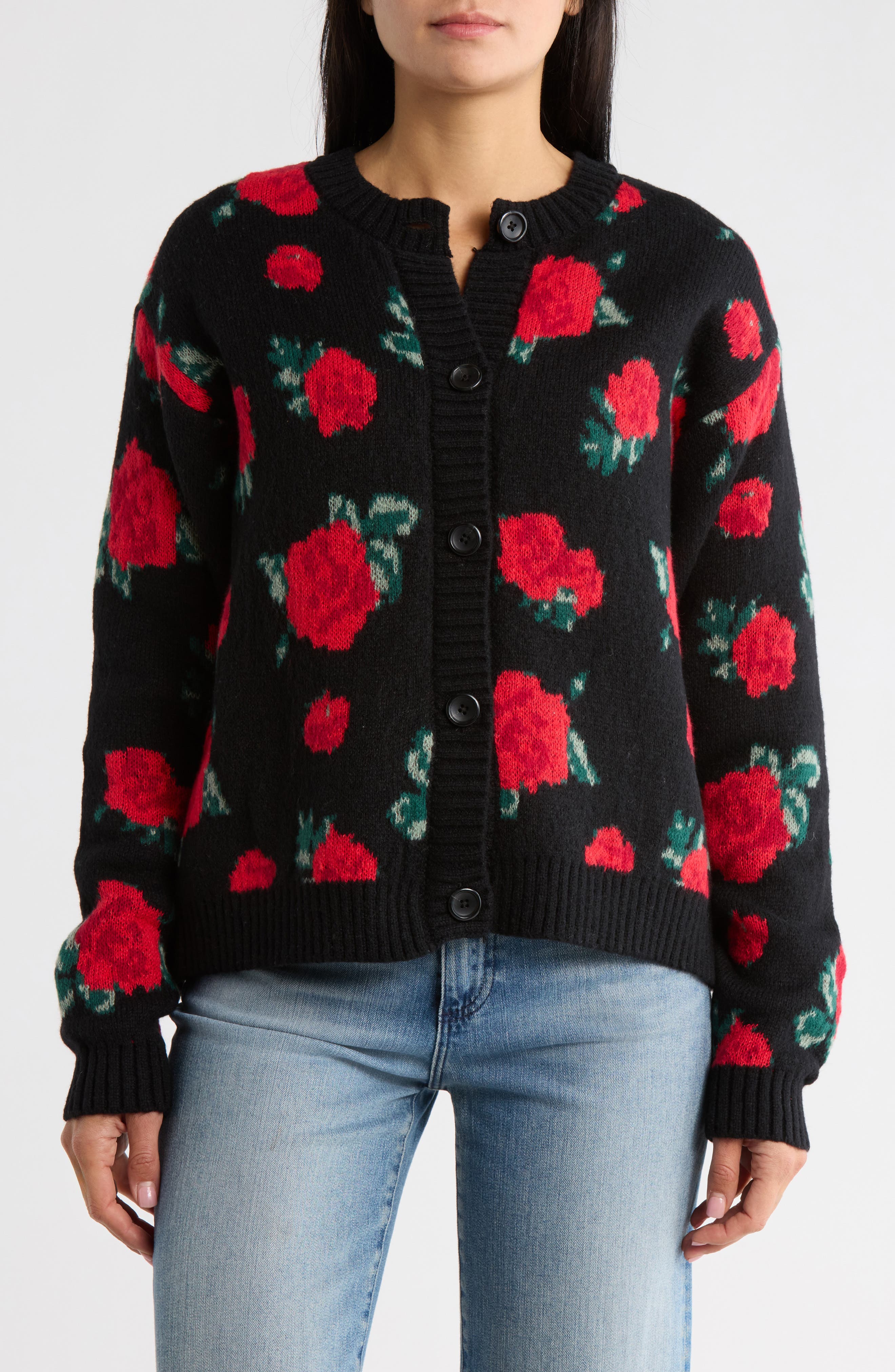 BLANKNYC Roses are Red Cardigan