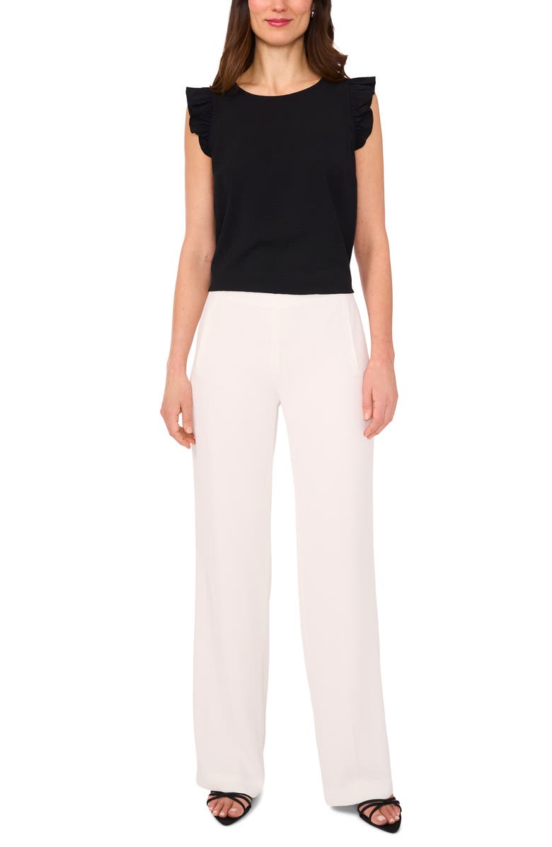 Halogen<sup>®</sup> Textured Ruffle Button Top, Alternate, color, Rich Black