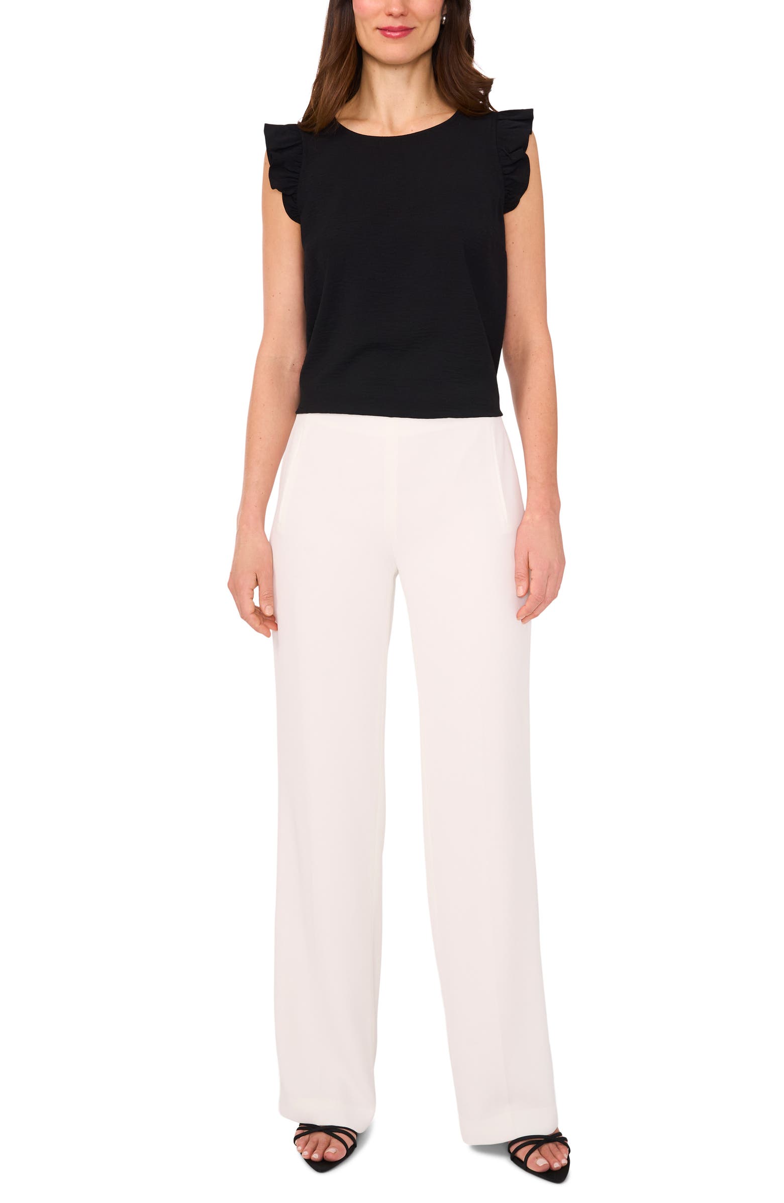 Halogen® Textured Ruffle Button Top | Nordstromrack