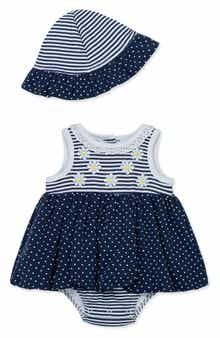 Little Me Daises Skirted Bodysuit & Hat Set