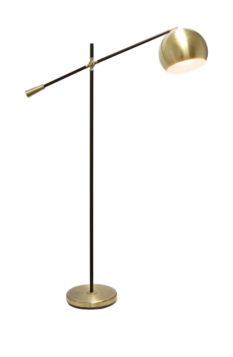 LALIA HOME Black Matte Swivel Floor Lamp with Inner White Dome Shade, Alternate, color, 