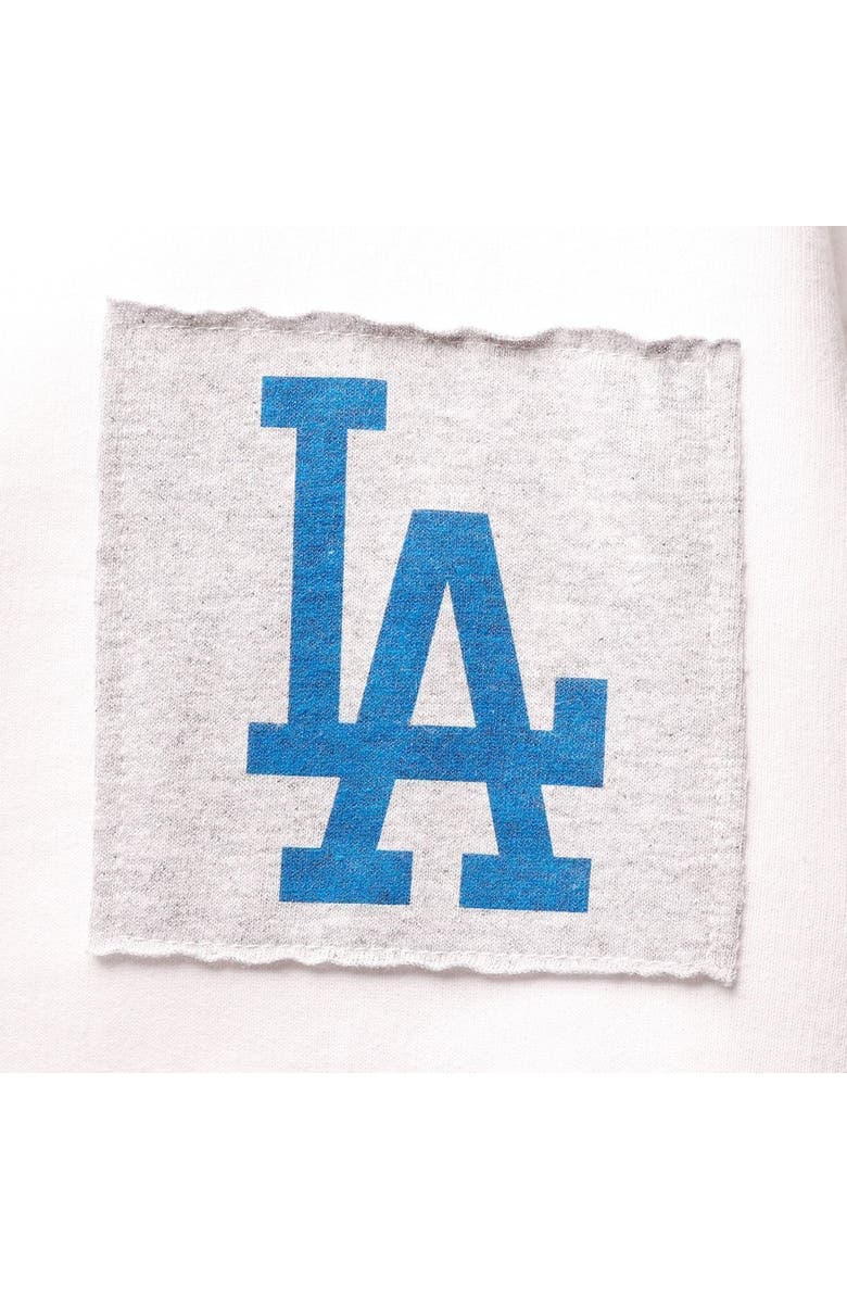 REFRIED APPAREL Women's Refried Apparel White/Royal Los Angeles Dodgers Cropped Pullover Hoodie, Alternate, color, 