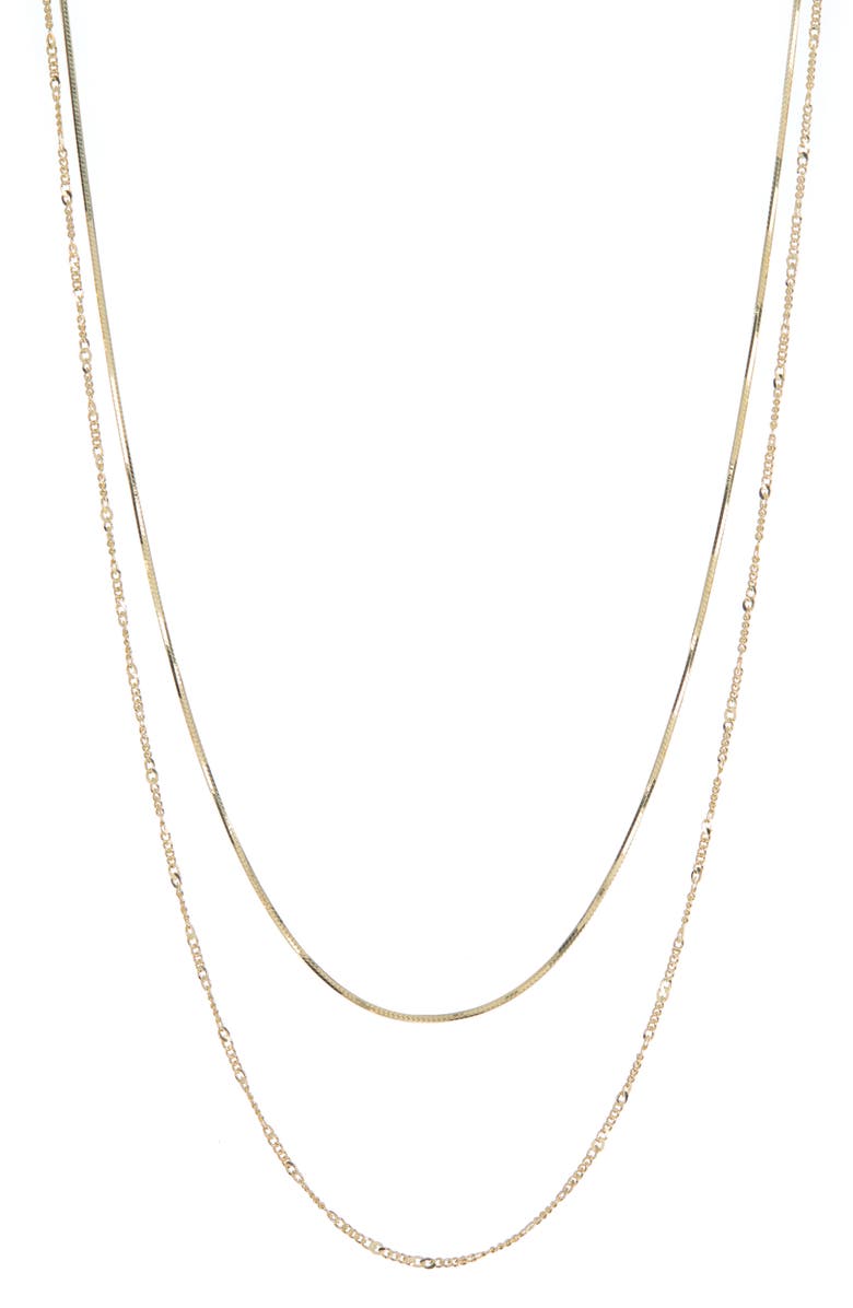 Argento Vivo Sterling Silver Layered Mixed Chain Necklace, Main, color, Gold