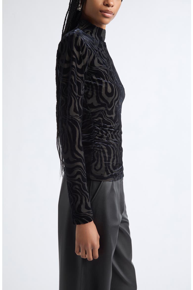 Annabelle Burnout Mock Neck Top, Alternate, color, BLACK SWIRL