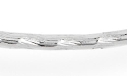 Nordstrom Rack Textured Wire Hoop Earrings In Silver