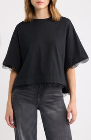 AllSaints Nia Lace Trim T-Shirt