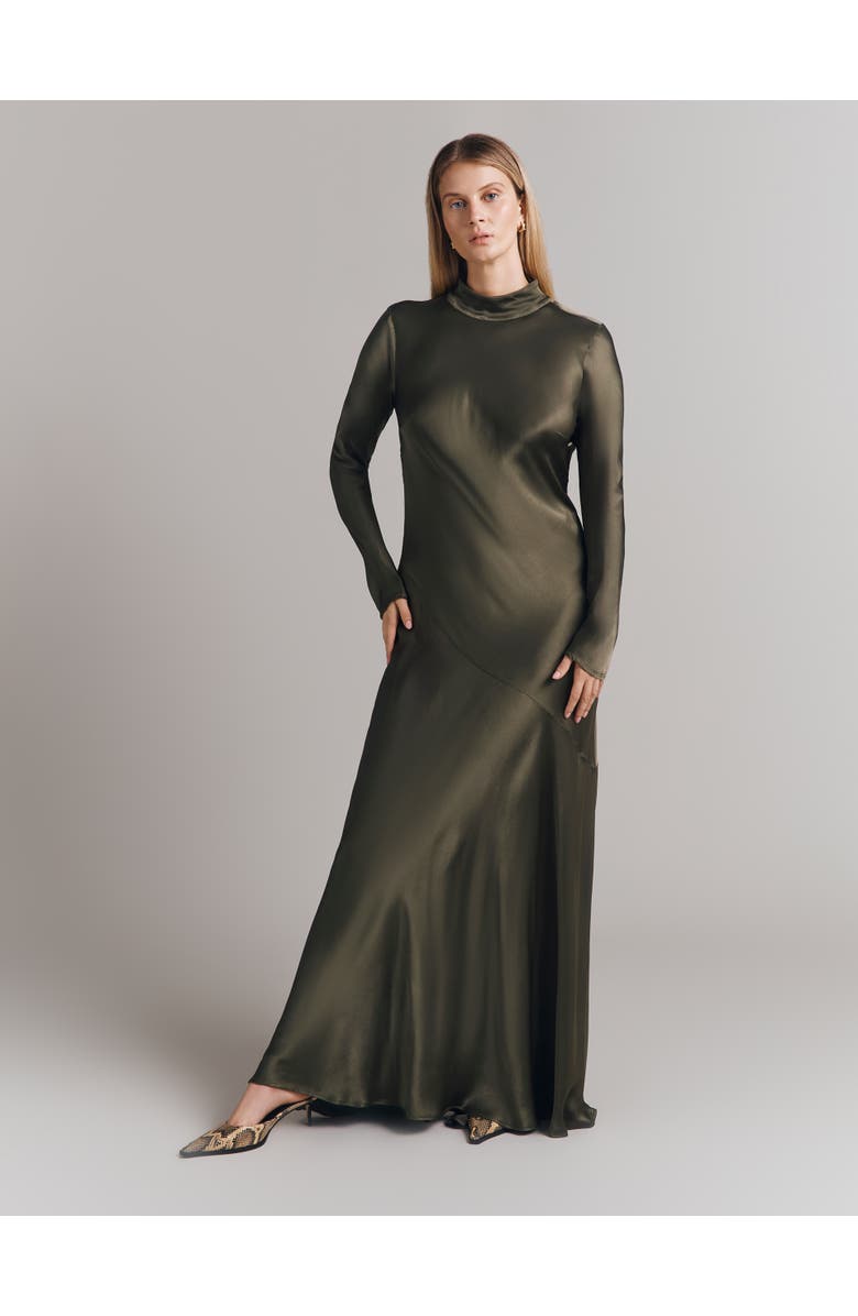 Ghost London Rayna Satin Maxi Dress, Main, color, Dark Green