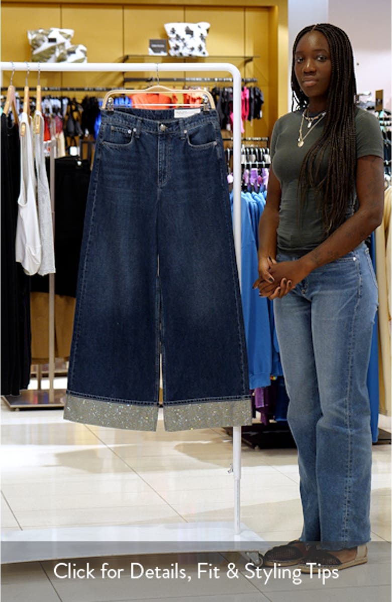 Sofie Jewel Cuff High Waist Ankle Wide Leg Jeans, sales video thumbnail