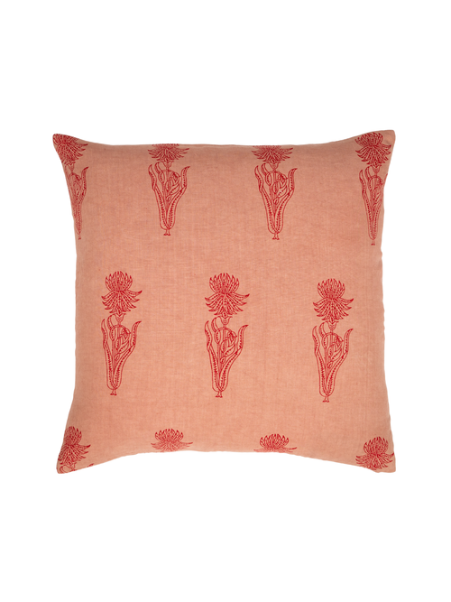 Alamwar Sharmili Decorative Pillow Cover In Coral On Sand