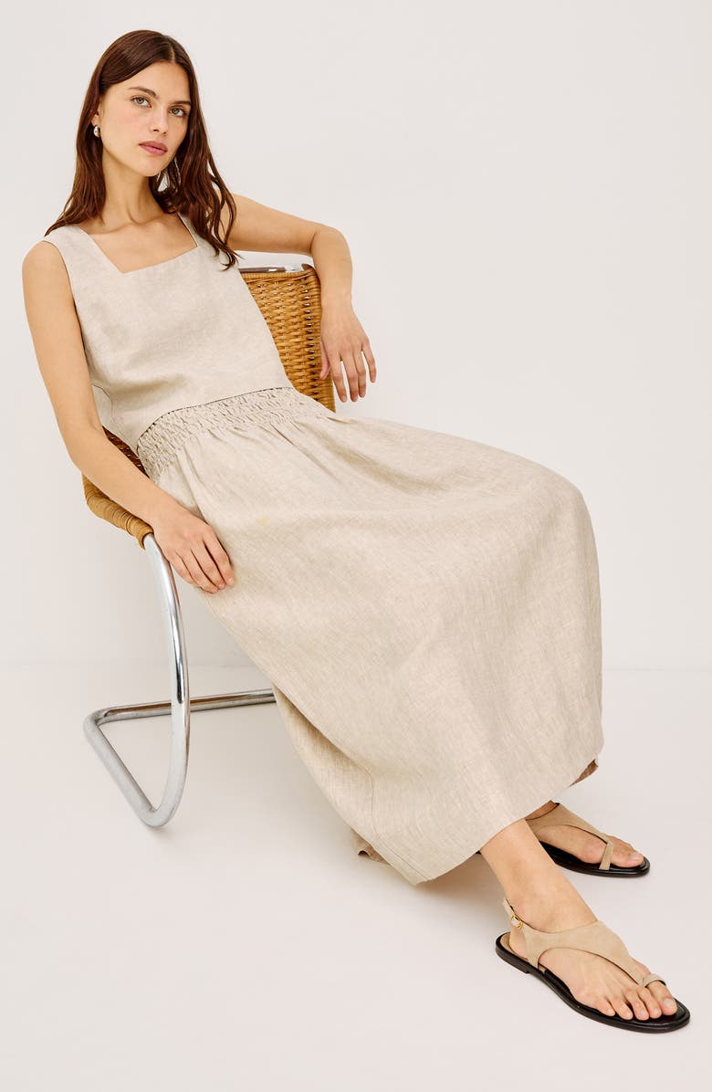 Rails Alessa Smock Waist Linen Maxi Skirt, Alternate, color, 