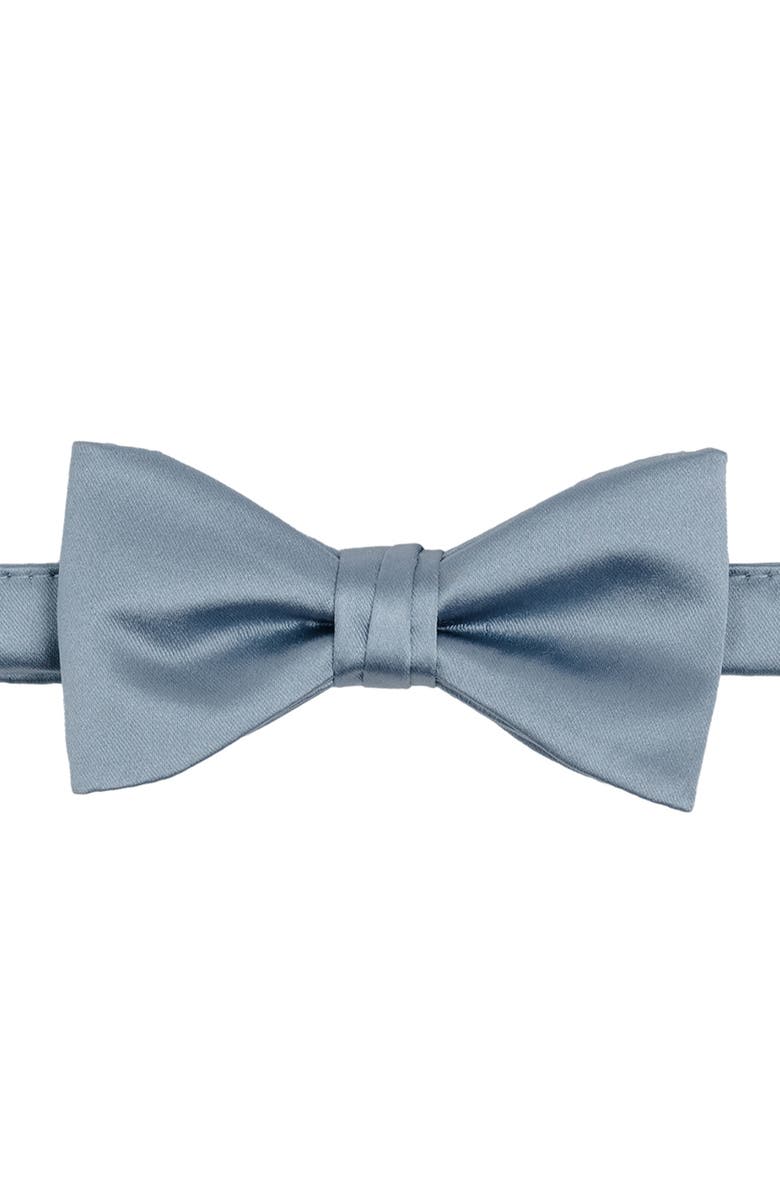 Brooklyn Brigade Men's Solid Satin Pre-Tied Bow Tie, Main, color, Dusty Blue