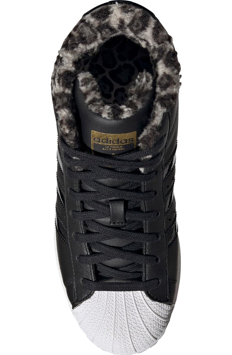 adidas Superstar Up Faux Fur Lined High Top Wedge Sneaker, Alternate, color,