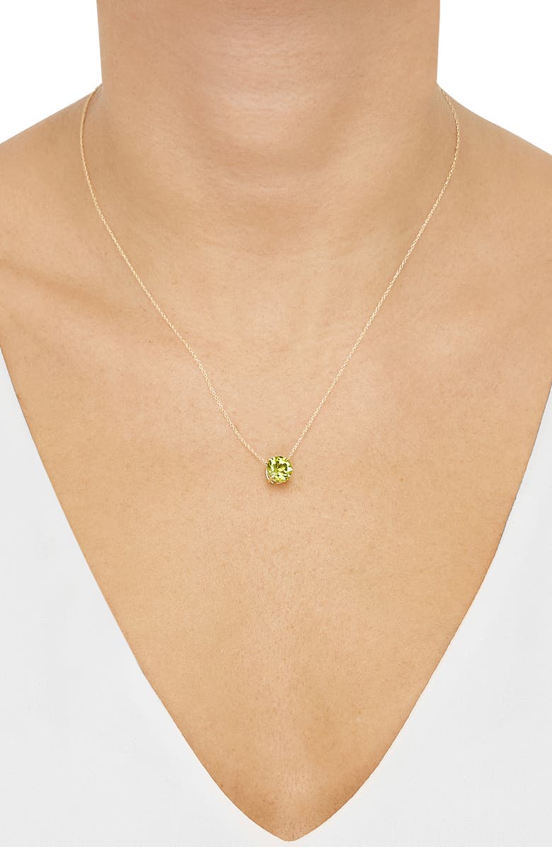 Frankie & Zoe 10K Yellow Gold Round Peridot Pendant Necklace, Alternate, color, Yellow Gold