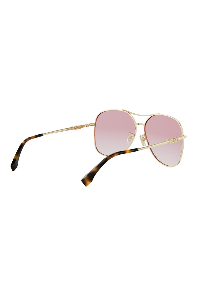 Fendigraphy 61mm Gradient Pilot Sunglasses, Alternate, color, SHINY ENDURA GOLD / GRADIENT