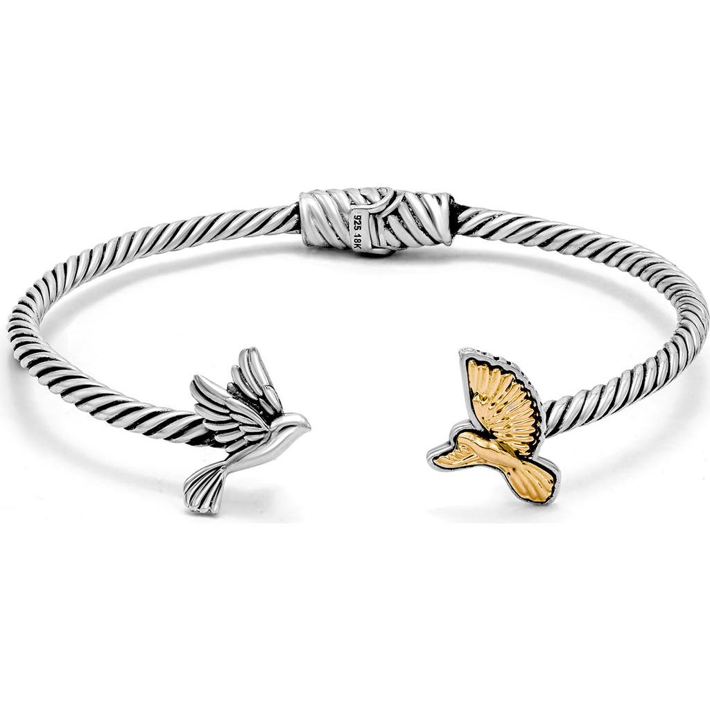 Samuel B. 18k & Silver Bird Motif Cable Bangle Bracelet In Silver And Gold