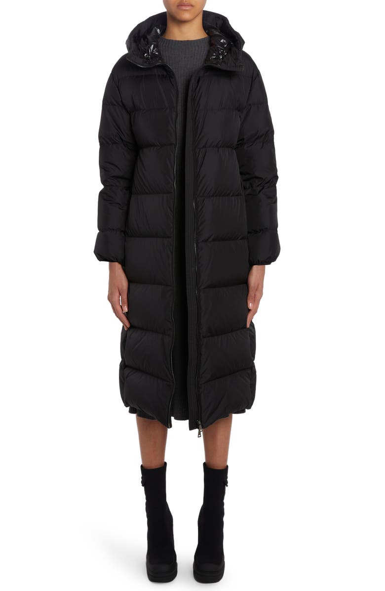 Moncler Parnaiba Hooded Down Coat, Main, color, Black