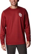 Columbia Men's Columbia Crimson Oklahoma Sooners Terminal Tackle Omni-Shade Raglan Long Sleeve T-Shirt