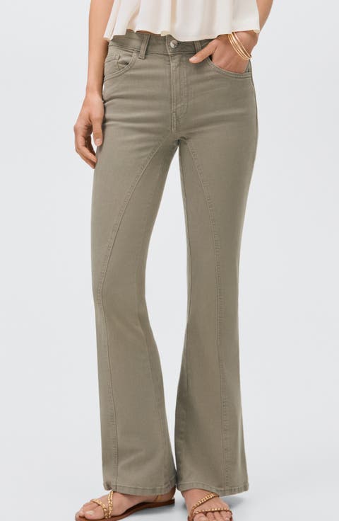 Twist Seam Mid Rise Flare Jeans