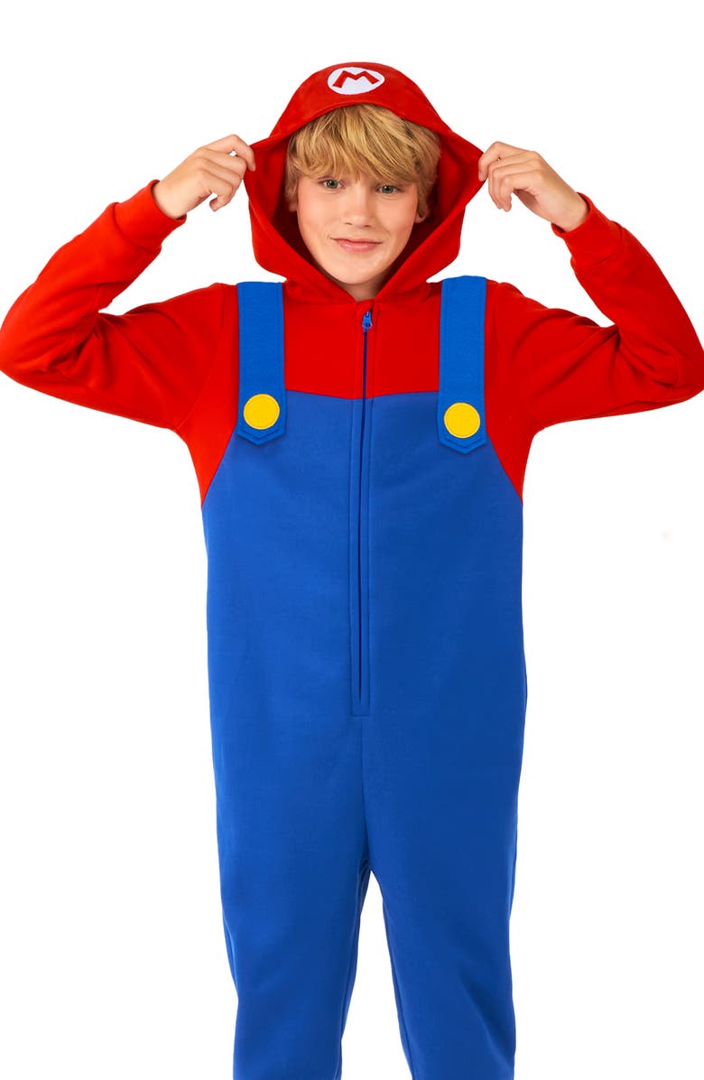 OppoSuits Kids' Super Mario<sup>™</sup> Mario Jumpsuit, Alternate, color, Blue