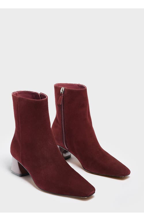 Marion Parke Evelyn Bootie Suede In Burgundy