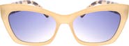 Roxy Swept 55mm Rectangular Sunglasses