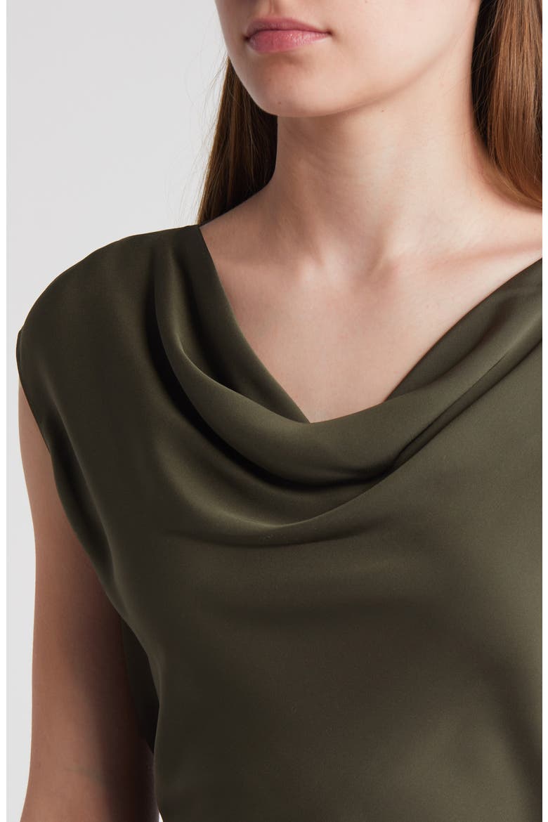 Modern Cowl Neck Silk Top, Alternate, color, DARK OLIVE