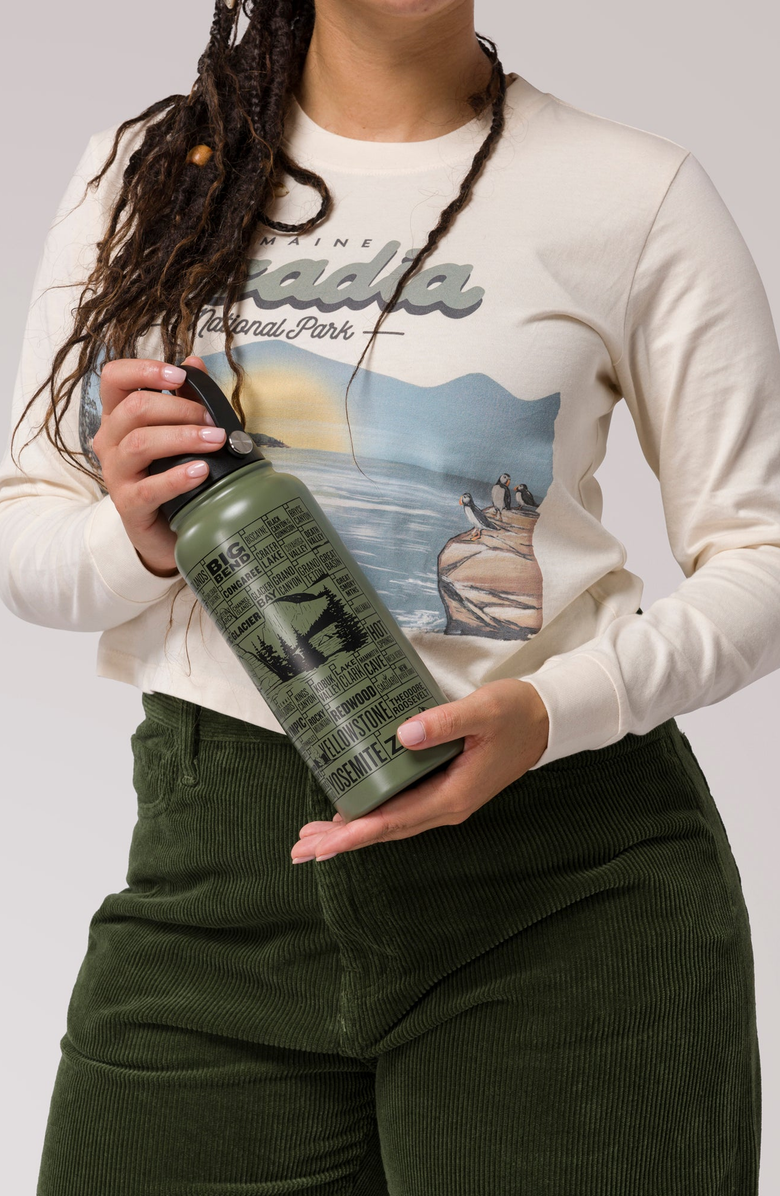 Parks Project National Parks of the USA Checklist Insulated Water Bottle, Alternate, color,