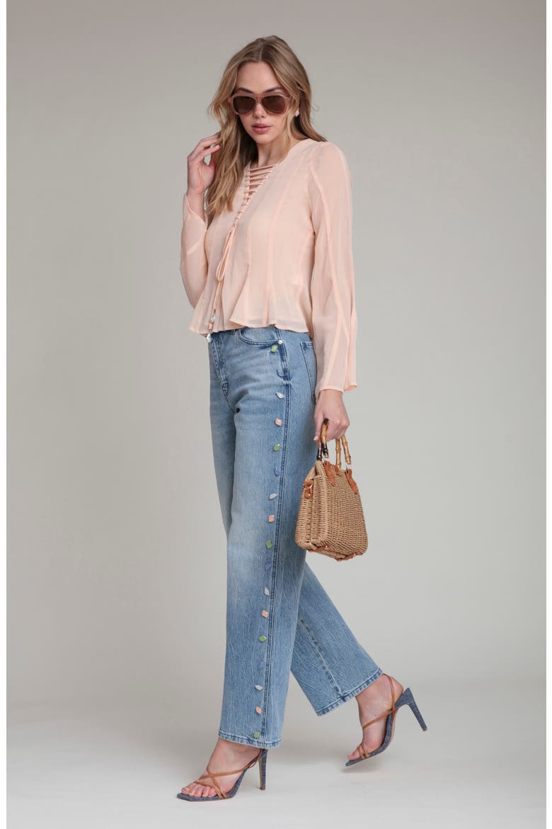 Stone Detail Jeans, Alternate, color, FLUTTER WASH