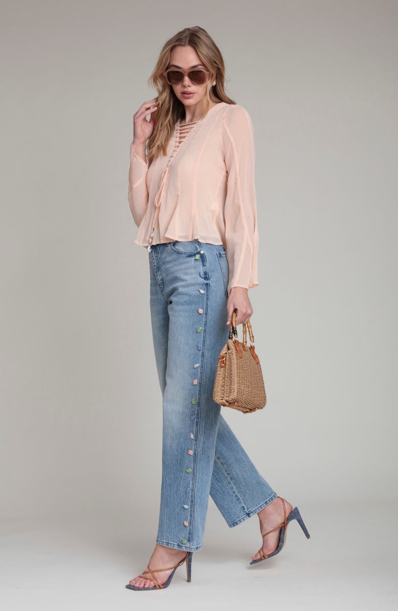 Avec Les Filles Stone Detail Jeans, Alternate, color, Flutter Wash